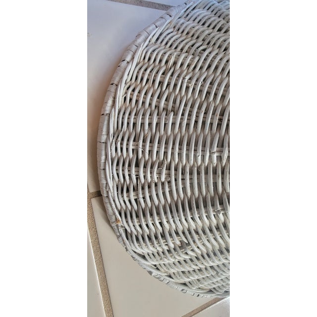 1970's Boho Chic White Wicker Floor Lamp For Sale - Image 13 of 18