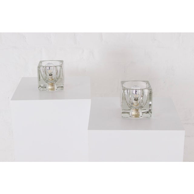 Glass Ice Cube Lamps, 1970s, Set of 2 For Sale - Image 8 of 8
