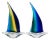 Marisol 2-Piece Assorted Set Decorative Glass Sailboats, 10" For Sale