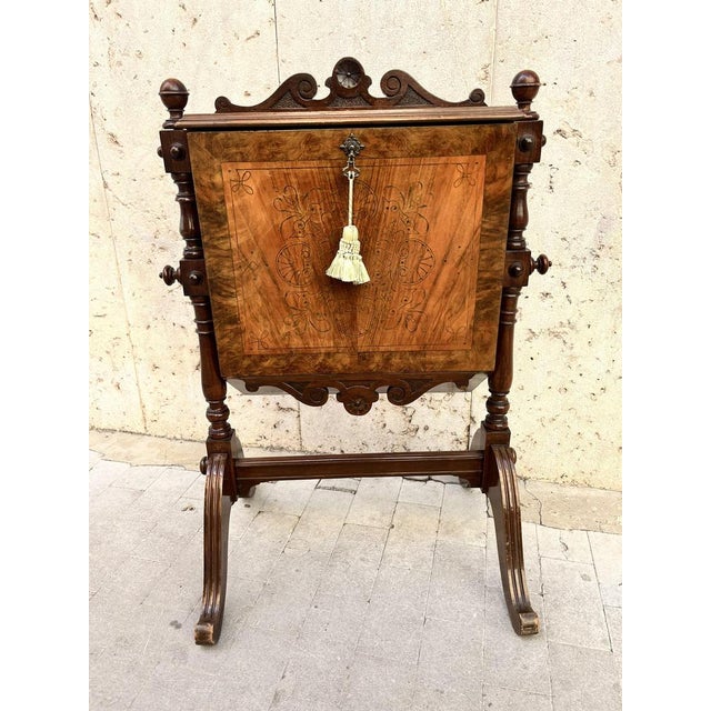 Magazine Rack in Inlaid Wood, 1890s For Sale - Image 5 of 8