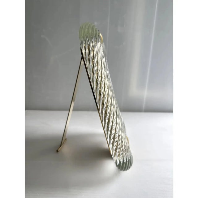 Early 21st Century Torchon Picture Frame in Murano Glass and Brass by Simoeng For Sale - Image 5 of 7