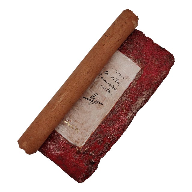 Pompeo Pianezzola, Red: Life, Friendship Remains, 1996, Ceramic & Parchment For Sale