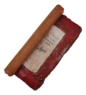 Pompeo Pianezzola, Red: Life, Friendship Remains, 1996, Ceramic & Parchment