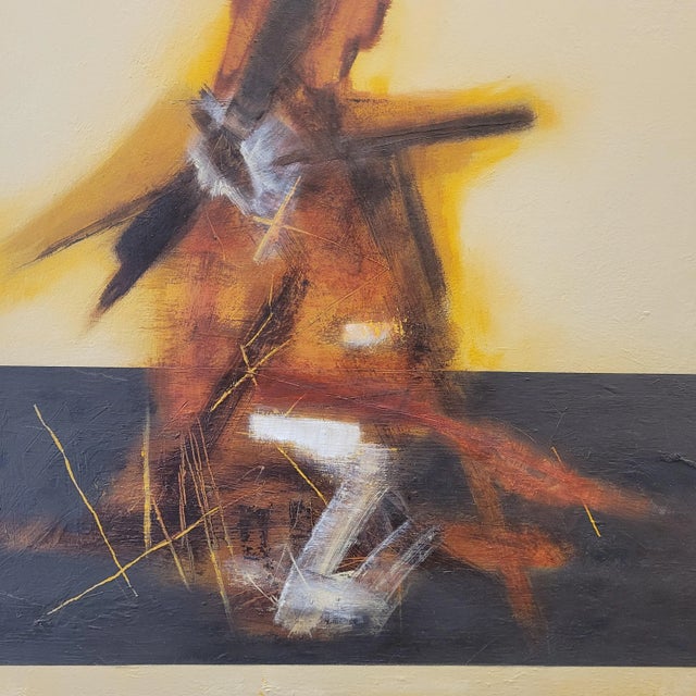 Andrés Mende, Red and Black Abstract Informalist Artwork, 2018, Oil on Canvas For Sale - Image 3 of 13