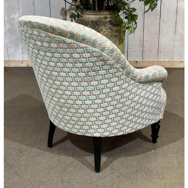 Blue Napoleon III Toadstool Chair, 1800s For Sale - Image 8 of 12