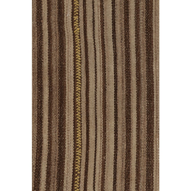 Vintage Bidjar Persian Kilim, Tribal Rug in Brown Stripes For Sale In New York - Image 6 of 8