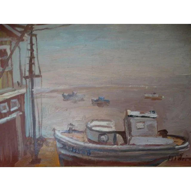 Nautical Anders Aldrin Beached Boat Painting For Sale - Image 3 of 4