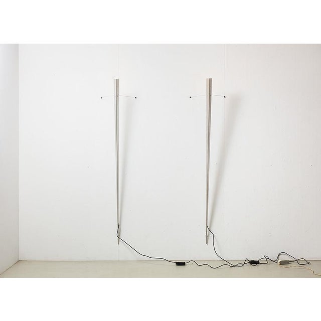Great pair of Torchere wall lights, designed by the French designer Gilles Derain in 1984 for Lumen Center Italy, of which...