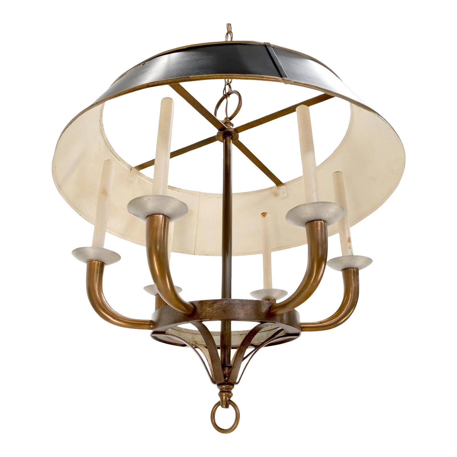 Solid Brass 6 "Candles" Chapman Ceiling Light Fixture Chandelier Mid