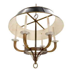 Solid Brass 6 "Candles" Chapman Ceiling Light Fixture Chandelier Mid Century