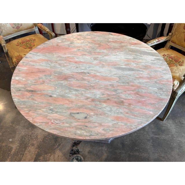 Stone 1950s Silverleaf Table With Marble Top and Carved Urn Formed Base For Sale - Image 7 of 9
