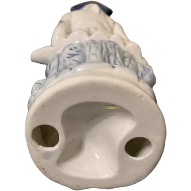 Vintage Blue and White Porcelain Gentleman Figurine, 1970s For Sale - Image 5 of 6