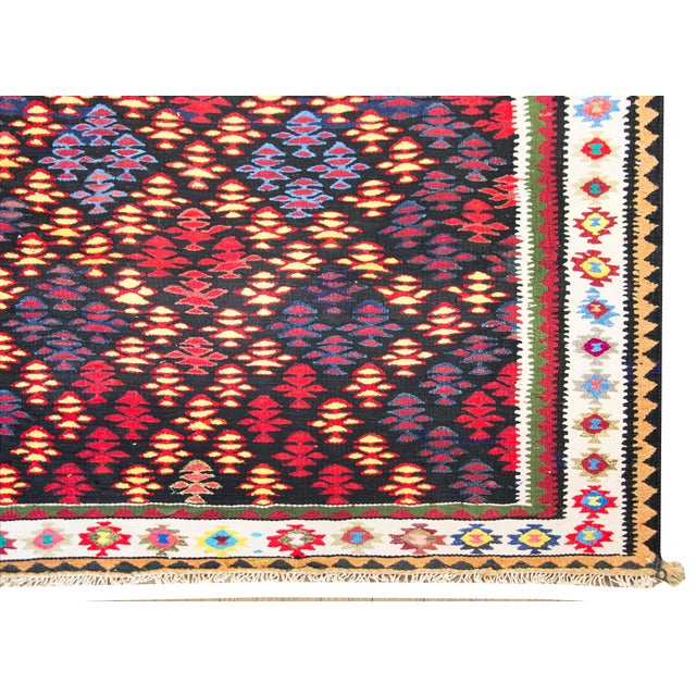 Late 20th Century Vintage Persian Qazvin Kilim Rug For Sale - Image 5 of 18