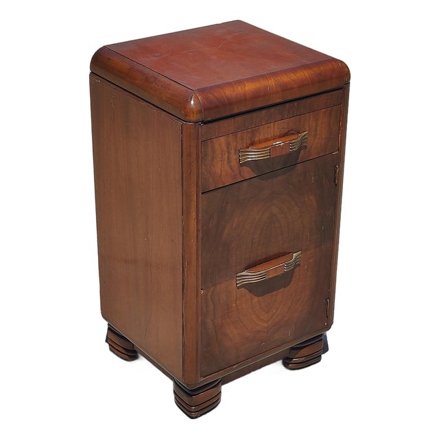 Vintage Mid-20th Century Art Deco Style Nightstand – Streamline Moderne For Sale