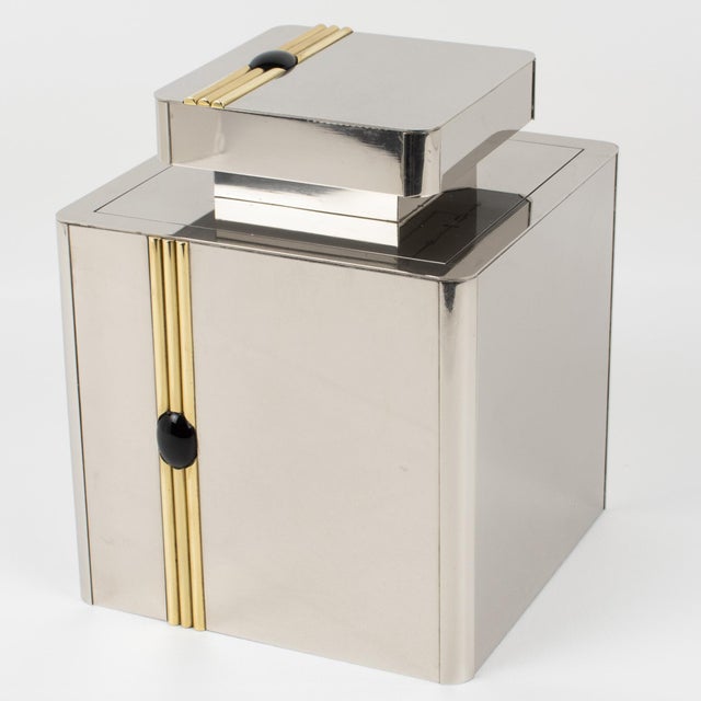 Romeo Rega Luxury Ice Bucket with Copper-Pink Glass Insert, Italy, circa 1970 Elevate your private entertaining experience...