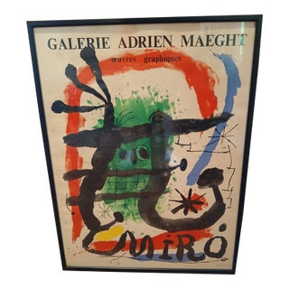 1960s Joan Miro Exhibition Poster Galerie Adrien Maeght Modern Art For Sale