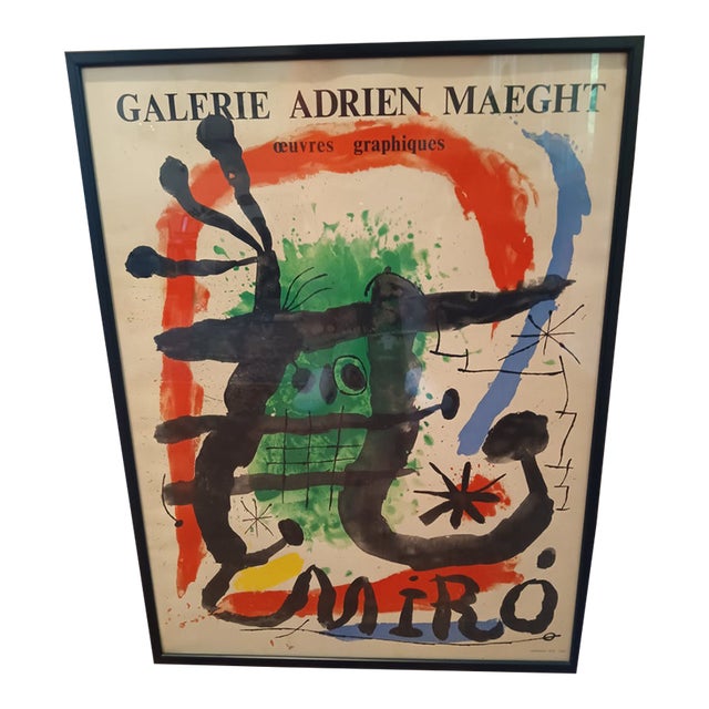 1960s Joan Miro Exhibition Poster Galerie Adrien Maeght Modern Art For Sale