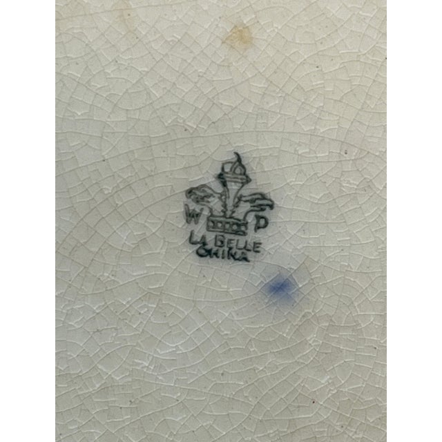 Blue Antique La Belle Flow Blue Porcelain Platter, Circa 1890’s, Rare For Sale - Image 8 of 12