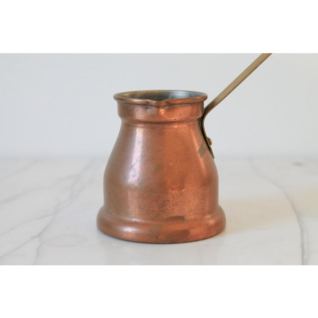 Metal Handmade Copper & Brass Cezve for Brewing Traditional Turkish or Greek Coffee For Sale - Image 7 of 7