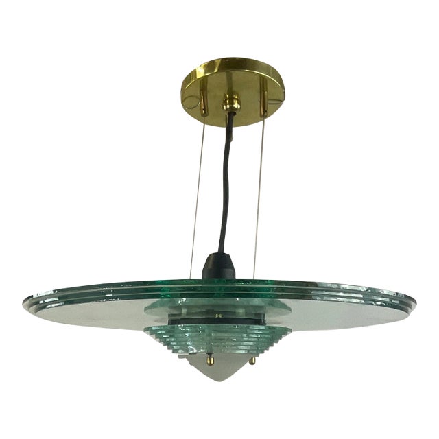 1970s Gaetano Sciolari for Lightolier Italian Atomic Flying Saucer Chandelier. For Sale