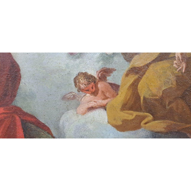 Circle of Sebastiano Conca, The Coronation of the Virgin Among the Saints, 1800s, Oil Painting on Canvas, Framed For Sale - Image 7 of 15