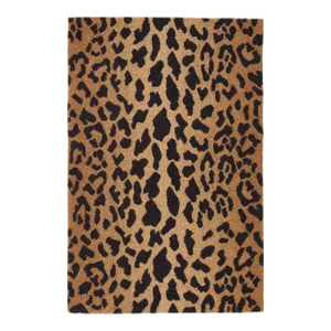 Dash & Albert by Annie Selke Leopard Micro Hooked Wool Rug, 6' x 9'