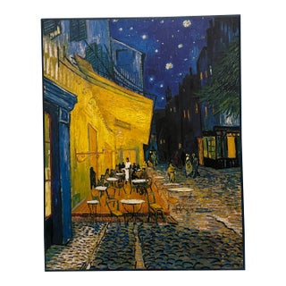 Vintage Vincent Van Gogh "Café Terrace at Night" Print on Board For Sale