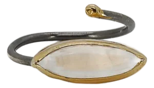 Good Fortune Moon Stone Ring, Size 5
