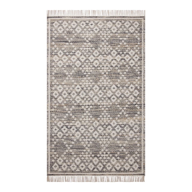 Angela Rose x Loloi Rivers Denim / Ivory 18" x 18" Sample Rug For Sale