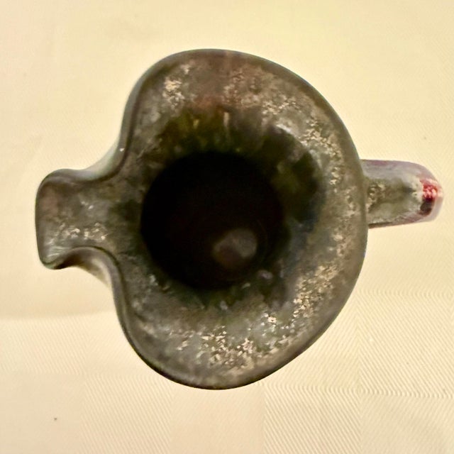 Magenta Late 20th Century Edgecombe Potters Deep Magenta Molten Drip Glaze Stoneware Pitcher For Sale - Image 8 of 9