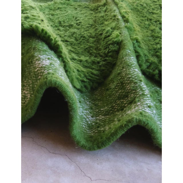 Textile Green Moroccan Rug - 9.6 X 7.9 Ft For Sale - Image 7 of 8
