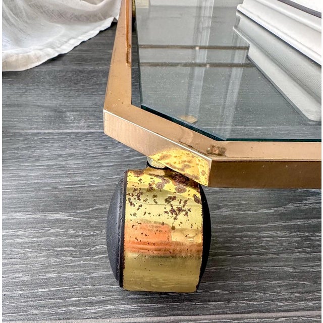 Vintage Italian Serving Trolley in Brass, 1970s For Sale - Image 9 of 12