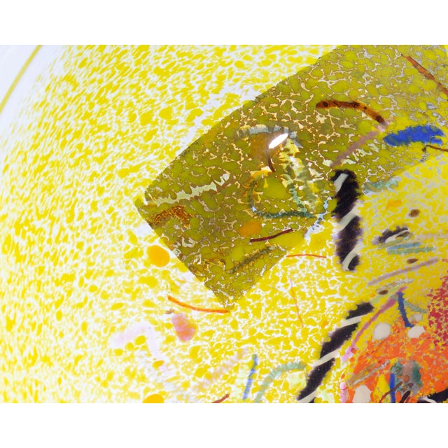 Late 20th Century Bertil Vallien Kosta Boda “Satellite” Yellow Glass Bowl For Sale - Image 5 of 8
