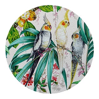 Nicolette Mayer Cockatiel Passion 16" Round Pebble Placemats, Set of 4 For Sale