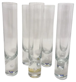 Pipi Model Glasses attributed to Walter Hickman for Kosta Boda, Sweden, 1970, Set of 6