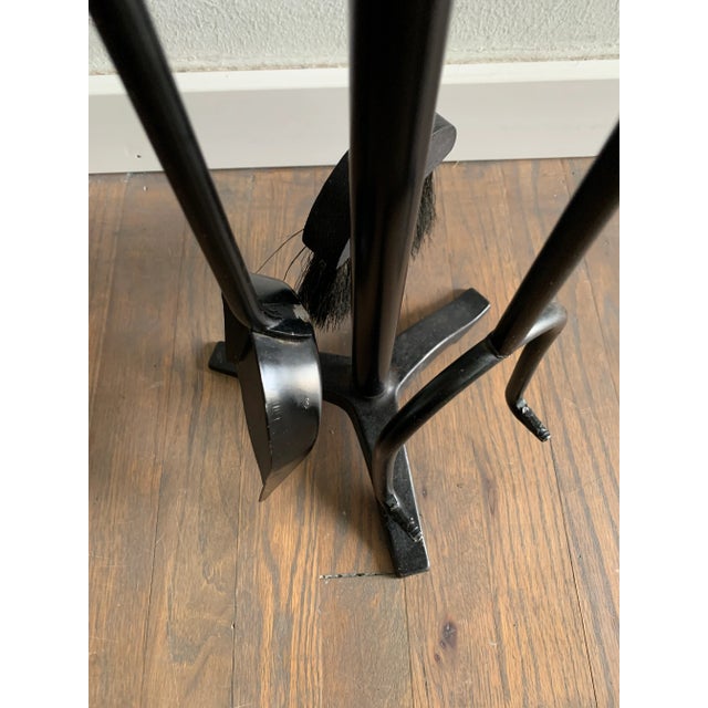 Mid-Century Modern Mid 20th Century Mid-Century Modern Turned Wood Fireplace Tools Set- 4 Pieces For Sale - Image 3 of 9