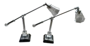 Mid Century Modern Retro Style Marble Base Adjustable Desk Table Lamps - a Pair