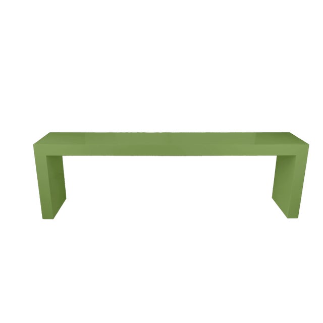 Custom 90" Oversized Waterfall Console Table The material and look of the tabletop of a waterfall console table extends...
