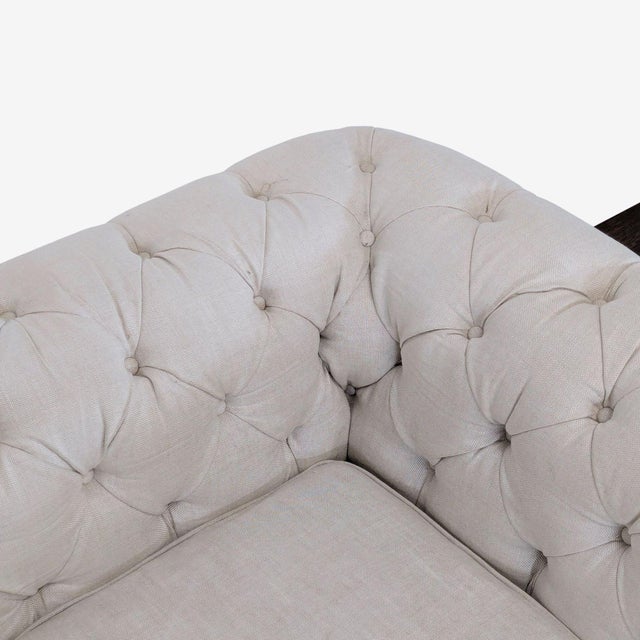 Restoration Hardware Kensington Classic 3-Seat Chesterfield Sofa in Light Linen For Sale In San Francisco - Image 6 of 10
