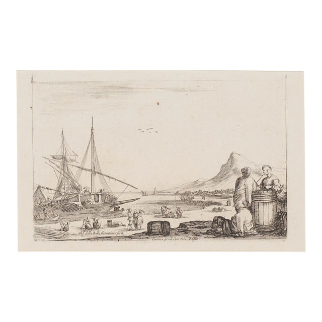 Stefano Della Bella - Harbor - Etching - 17th-Century For Sale