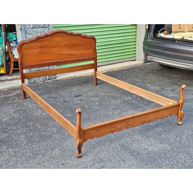 Dixie Furniture Mid Century Provincial Style Cherry Full Size Bedframe For Sale - Image 9 of 9