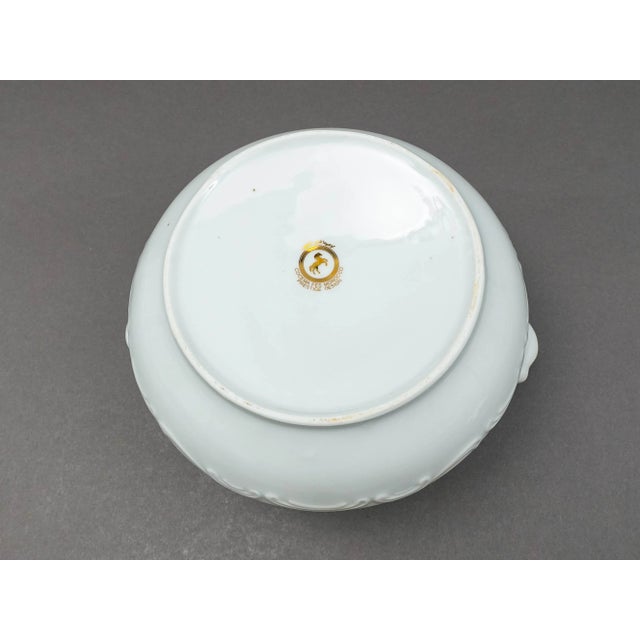 White Mid 20th Century Cocema Fes Morocco Prestige Design Green & Gold Porcelain Covered Soup Tureen For Sale - Image 8 of 9