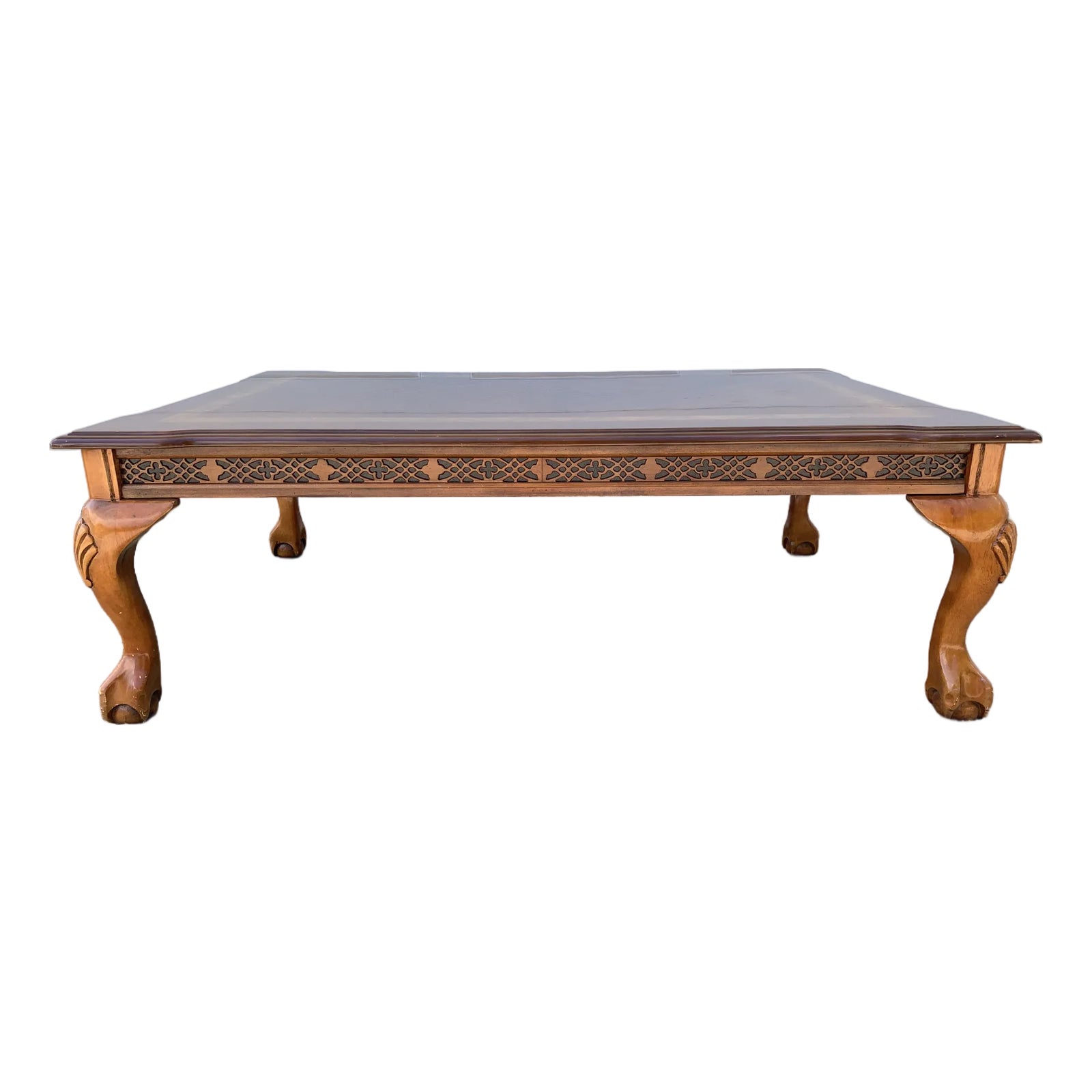 1990s Cherry Wood Finish Coffee Table | Chairish