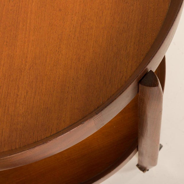Wood Italian Round Bar Trolley, 1960s For Sale - Image 7 of 11