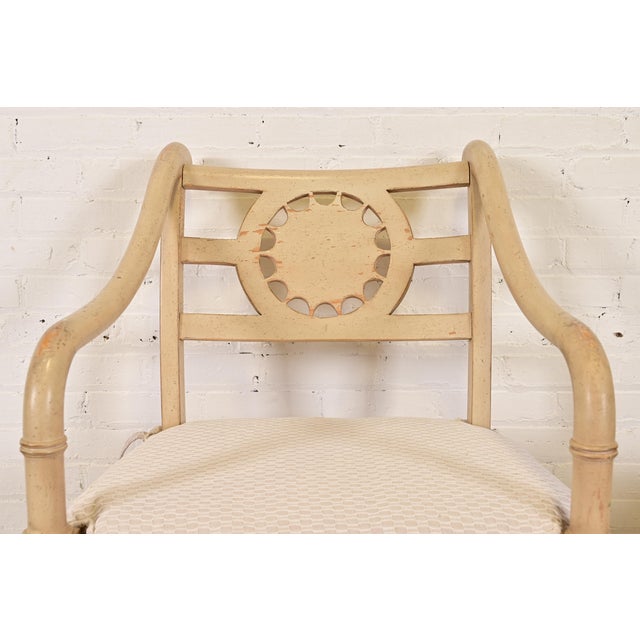 Wood Baker Furniture British Colonial Armchairs, Set of Four For Sale - Image 7 of 13