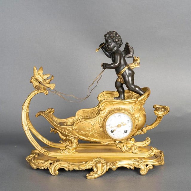 Napoleon III Gilt Bronze Clock, 19th Century For Sale - Image 6 of 10