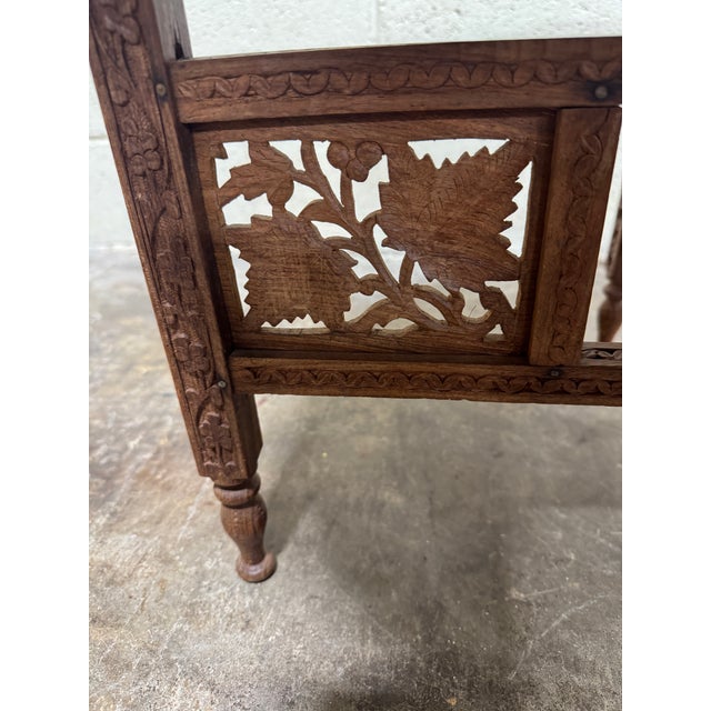 Brass Moroccan Style Brass Tray Teak Table For Sale - Image 8 of 9