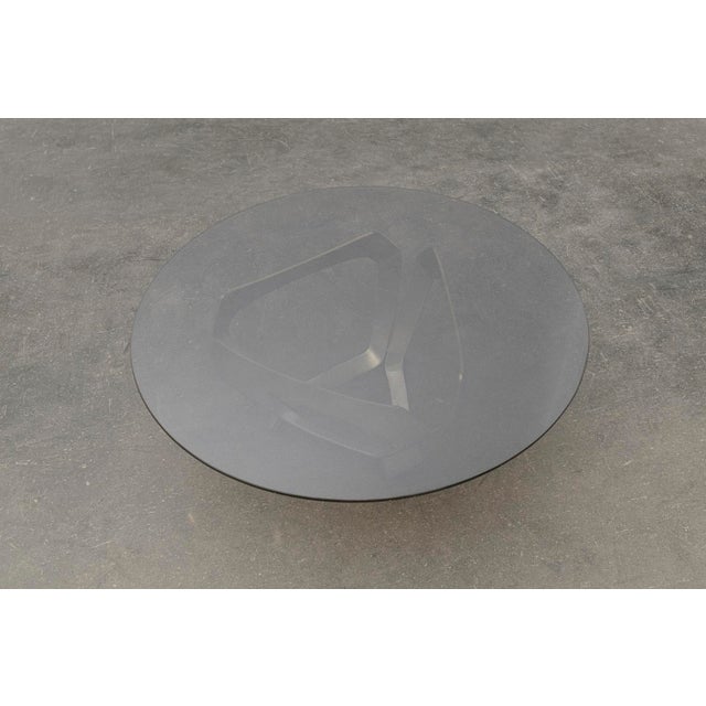 Vintage Coffee Table in Aluminum and Smoked Glass by Knut Hesterberg for Ronald Schmitt, 1970s For Sale - Image 6 of 8