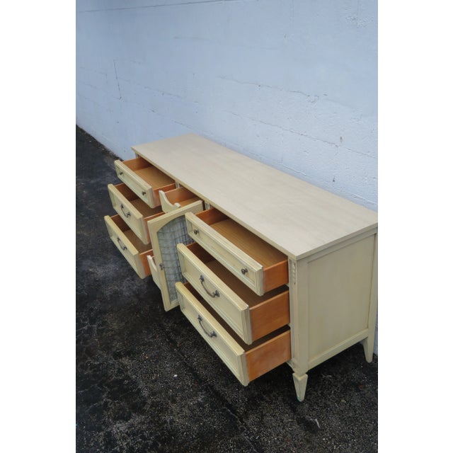 French Shabby Chic Painted Long Dresser Bathroom Vanity Tv Console For Sale In Miami - Image 6 of 13