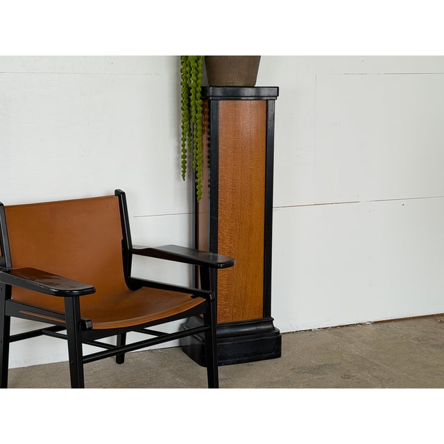 Wood Art Deco Ebonised and Figured Wood Display Pedestal, 1930s For Sale - Image 7 of 8